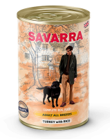 Консервированный влажный корм САВАРРА (SAVARRA Adult Dog) для собак Индейка и рис 395 гр._1