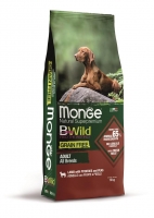 Беззерновой корм Монж из мяса ягненка с картофелем и горохом для взрослых собак всех пород Monge Dog BWild GRAIN FREE_1
