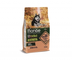 Беззерновой корм Монж из лосося и гороха для собак всех пород Monge Dog BWild GRAIN FREE_0