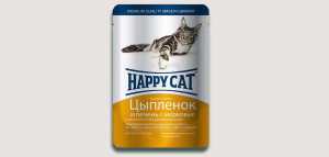Влажный корм Happy Cat (Хеппи Кет) для кошек Цыпленок и печень с морковью Желе 100гр_1