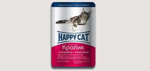 Влажный корм Happy Cat (Хеппи Кет) для кошек Кролик и индейка с морковью Соус 100гр_1