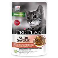 Влажный корм Purina Pro Plan для стерилизованных кошек и кастрированных котов, Говядина в соусе 85гр_1